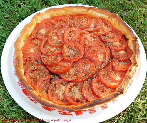 Tarte à la tomate et aux oignons confits