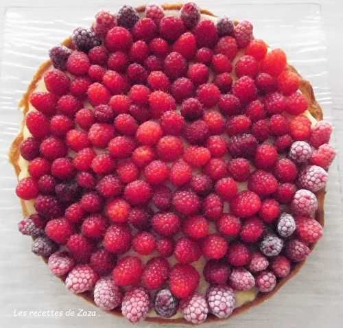 Tarte aux framboises du jardin