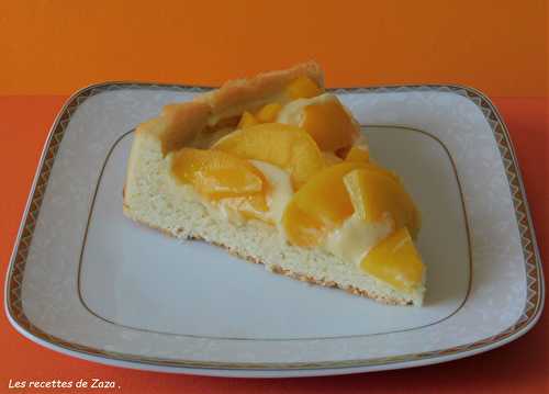 Tarte aux pêches sur base de financier