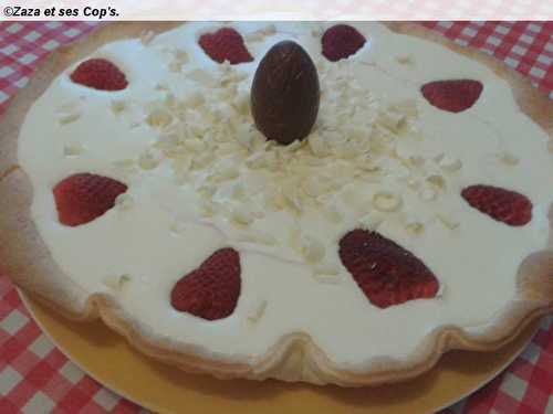 Tarte chocolat blanc et fraises.