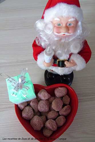Truffes aux 2 chocolats à la poudre de biscuits roses de Reims