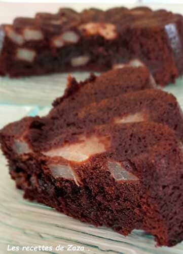 Gâteau poires chocolat - Les recettes de Zaza .