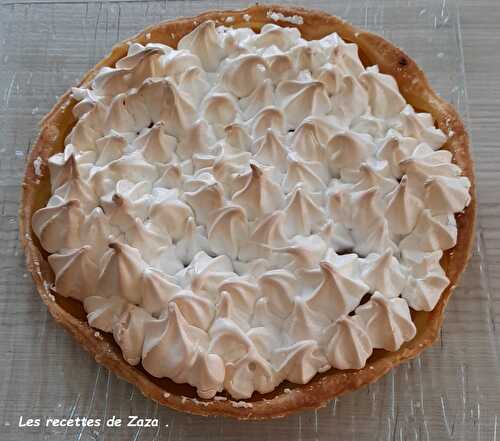 Tarte aux pêches meringuée