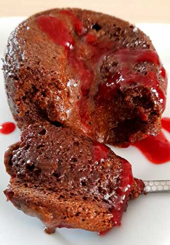 Moelleux au chocolat cœur coulant à la framboise