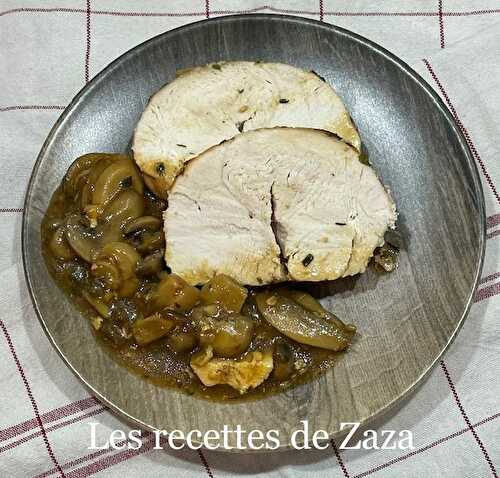 Rôti de dinde et champignons au four