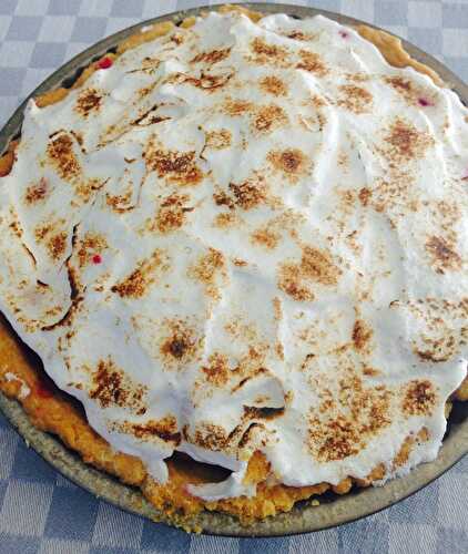 Tarte aux framboises meringuée