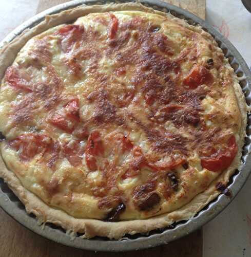 Tarte champignons, lardons