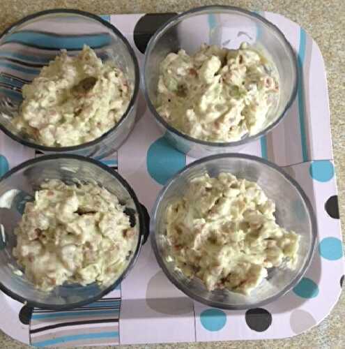 Verrine au saucisson et avocat