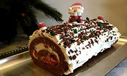 Bûche De Noël Façon Forêt Noire Recette Mixte - Gateux