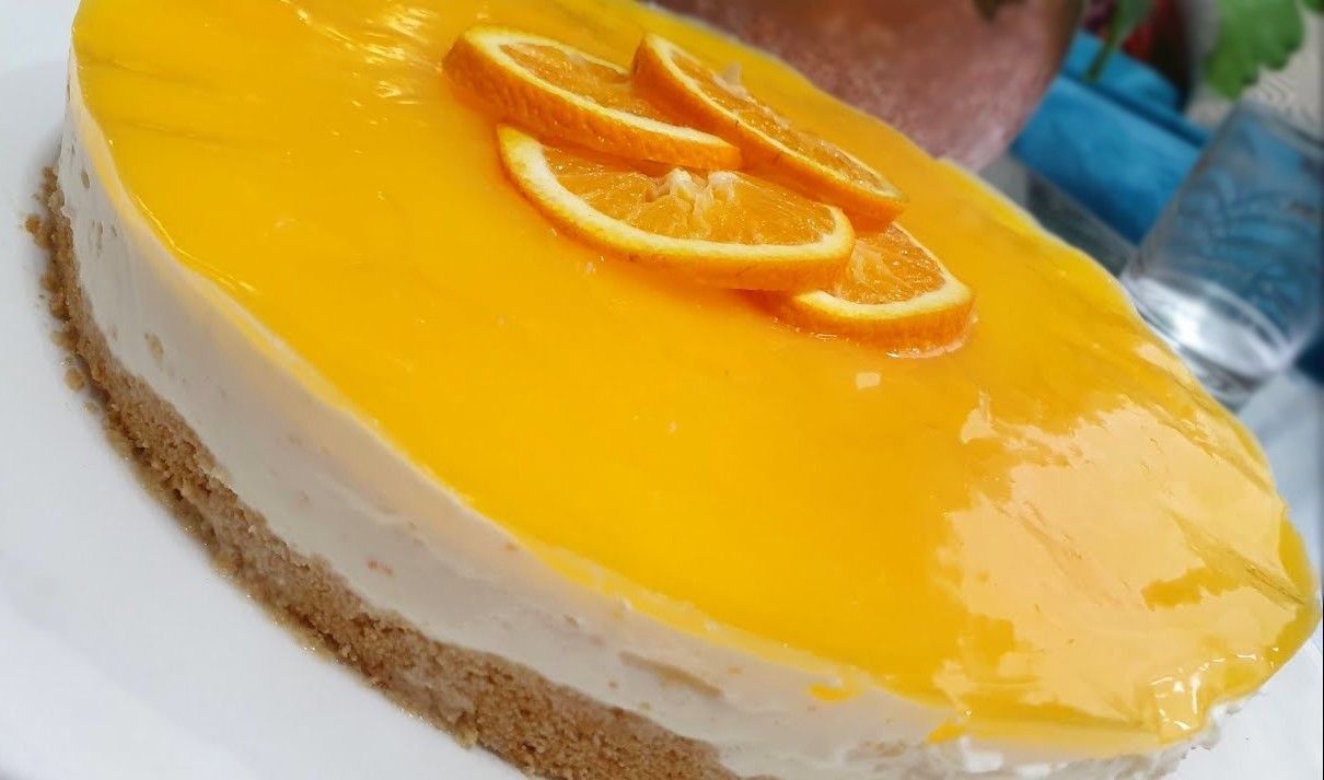 Cheesecake orange sans cuisson sans gelatin facile et rapide