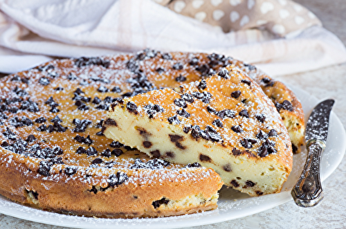 Gâteau crémeux à la ricotta et aux pépites de chocolat - Recette Mixte