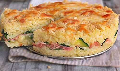 GÂTEAU DE RIZ avec courgettes, jambon et fromage - facile et savoureux