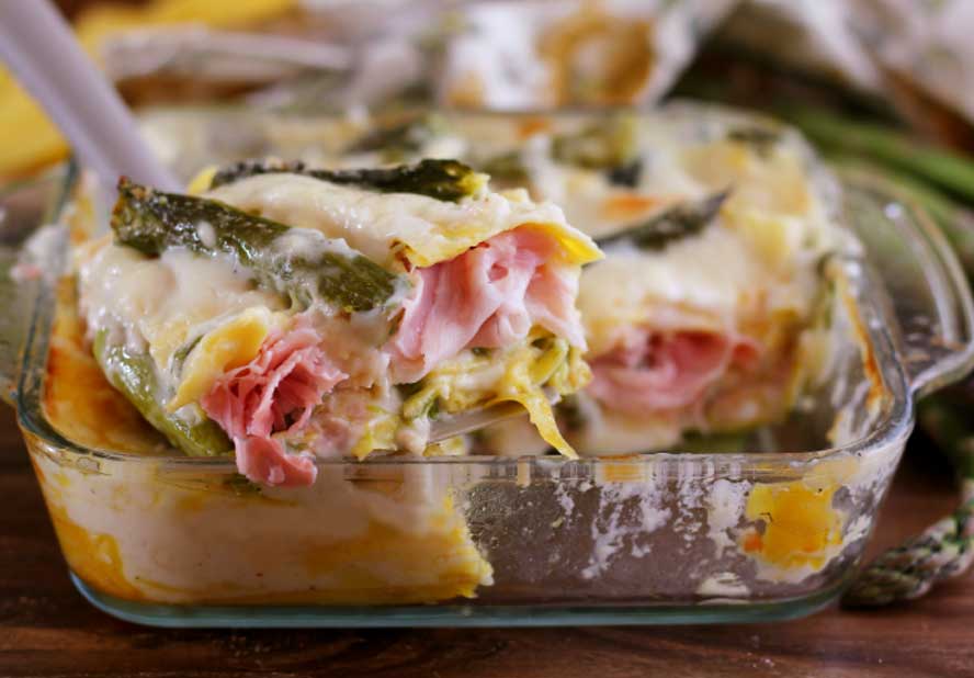 Gratin d'asperges au jambon et Béchamel - Plat - Recette Mixte