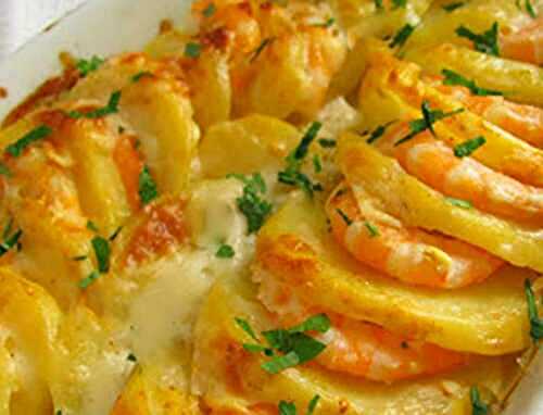 Gratin léger de Crevettes et Pommes de Terre - Cuisine Facile