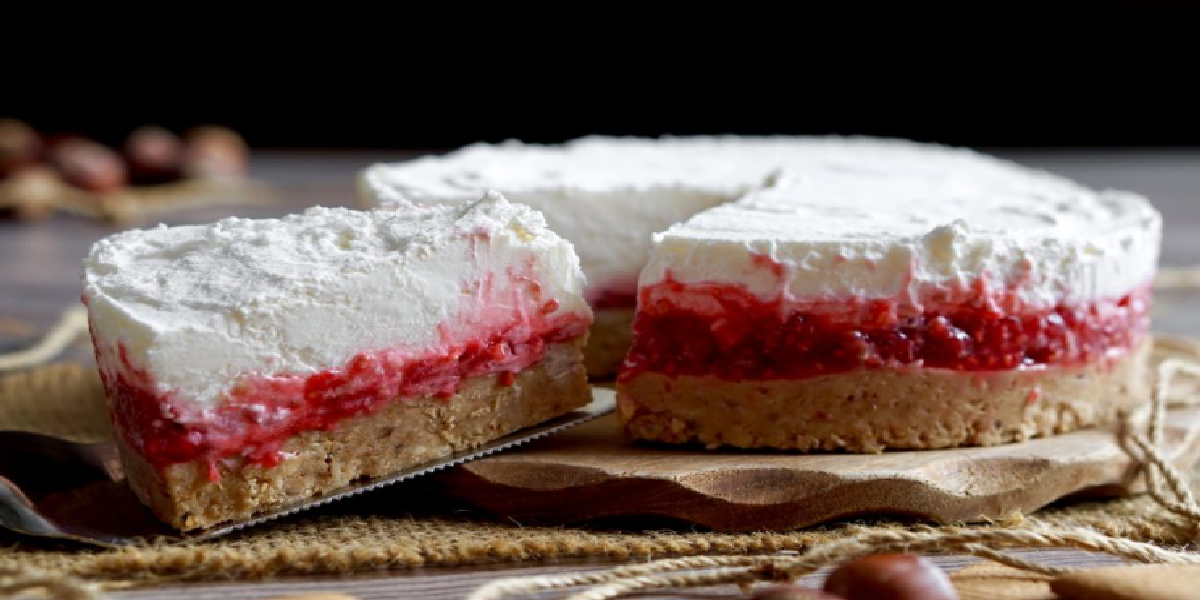 Gâteau froid à la ricotta chocolat blanc et framboises