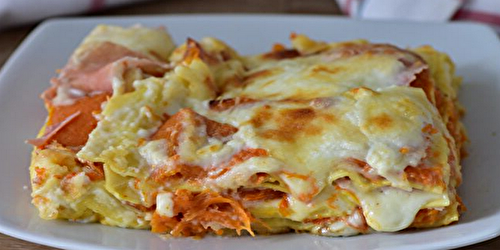 Lasagnes au Potiron, Jambon et fromage