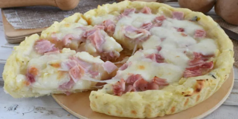 Tarte au pommes de terre jambon cuit et mozzarella