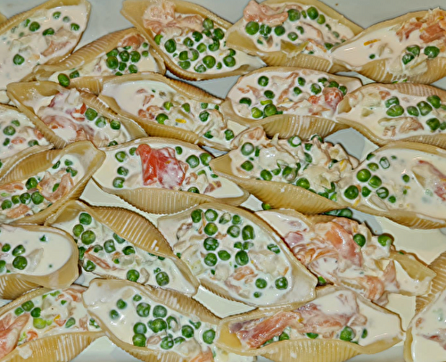 Conchiglie au Saumon, Petits Pois et Citron