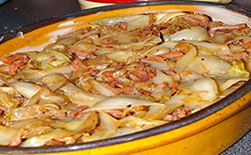 Tartiflette d’endives aux lardons et reblochon pomme de terre