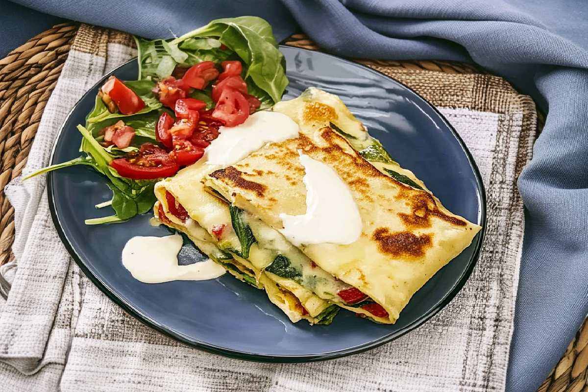 Crêpes Fourrées aux Légumes de Printemps