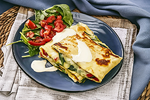 Crêpes Fourrées aux Légumes de Printemps