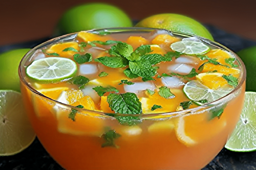 Punch frais aux agrumes, ananas et menthe : Sans Alcool