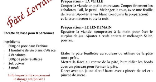 Recette du Pâté Lorrain