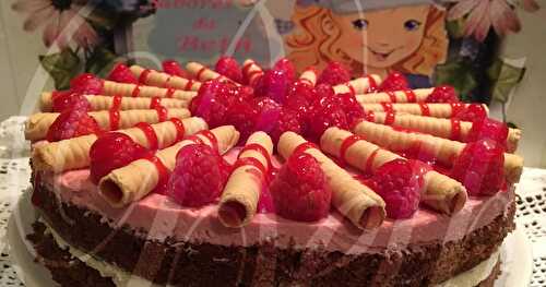 Bolo de Framboesas e Chocolate / Gâteau aux Framboises et Chocolat