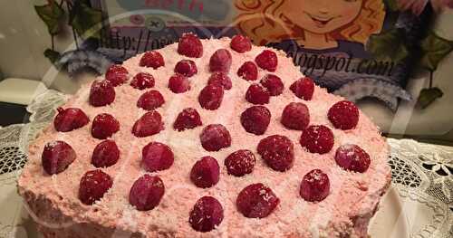 Bolo Nuvem de Framboesas Gelado / Gâteau Nuage aux Framboises Glacé