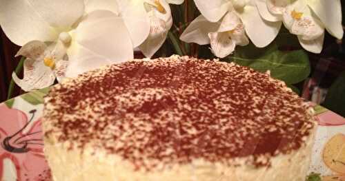 Cheesecake de Mascarpone Tipo Tiramisu / Cheesecake à la Mascarpone Façon Tiramisu