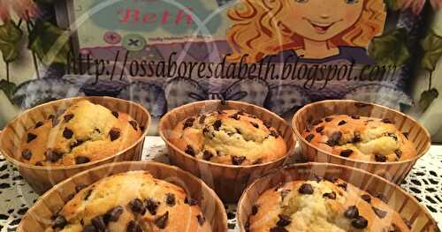 Muffins Americanos com Gotas de Chocolate / Muffins Américains aux Pépites de Chocolat
