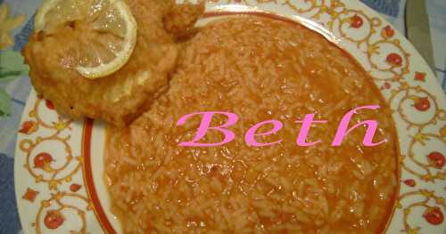 Peixe Panado em Queijo com arroz de tomate  / Filet de poisson pannée au fromage avec  du riz à la tomate