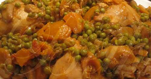 Poulet étouffée aux Petits Pois et Carottes /  Frango Estufado com Ervilhas e Cenouras