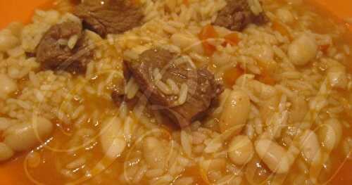 Riz au Bourguignon et Haricot Blancs / Arroz de Feijão Branco com Carne