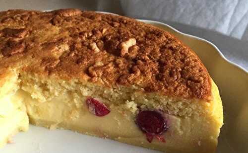 Gâteau magique cerises et vanille