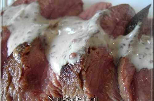 Magret de canard sauce moutarde