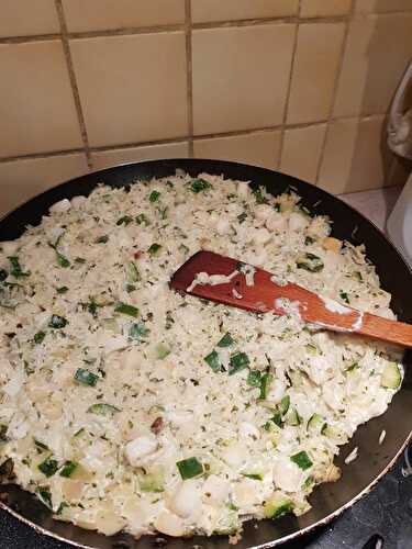 Poëlée de courgettes pétoncles et riz