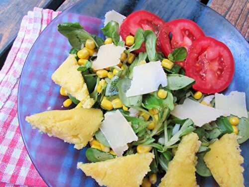 Salade de polenta, parmesan & crudités
