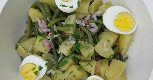 Salade haricots verts pommes de terre et œufs durs