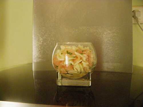 Verrine de pâtes au saumon