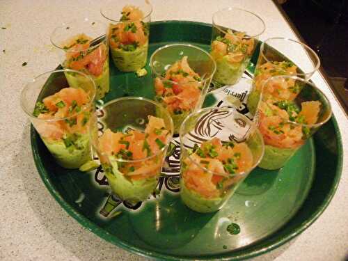 Verrine mousse avocat et saumon fumée