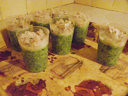 Verrine pesto d epinard et rillette de thon