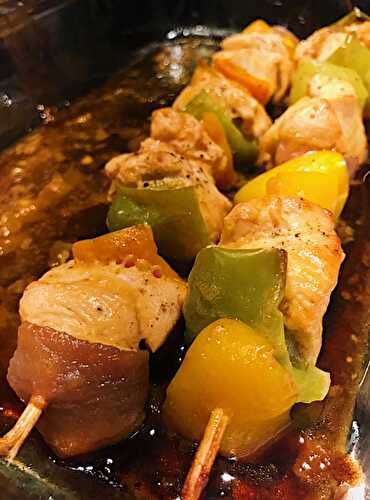 Brochettes de poulet aux légumes