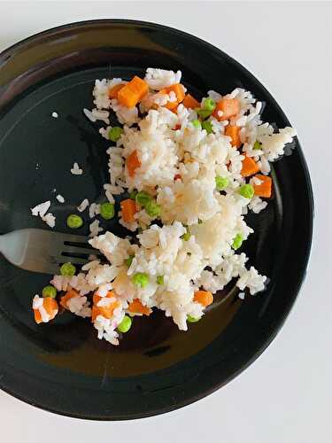 Riz blanc aux carottes et petits pois