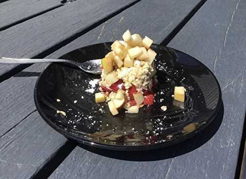 Tartare de fruits aux cerises, framboises et pomme