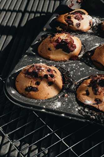 Muffins aux framboises et chocolat