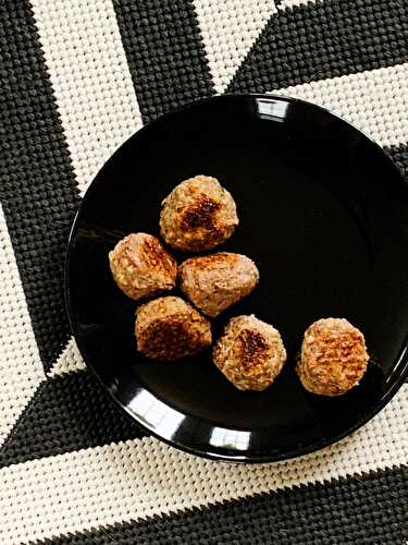 Boulettes de dinde hachée aux pommes et noix de Grenoble