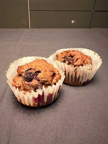 Muffins aux bleuets et chocolat