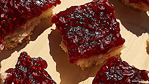 Carrés aux framboises et noix de coco