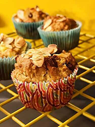 Muffins à l'ananas, chocolat et amandes